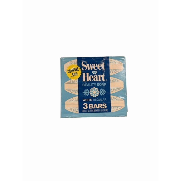 Vintage SWEET HEART BEAUTY SOAP 3pk White Regular Bars SEALED - Picture 1 of 3